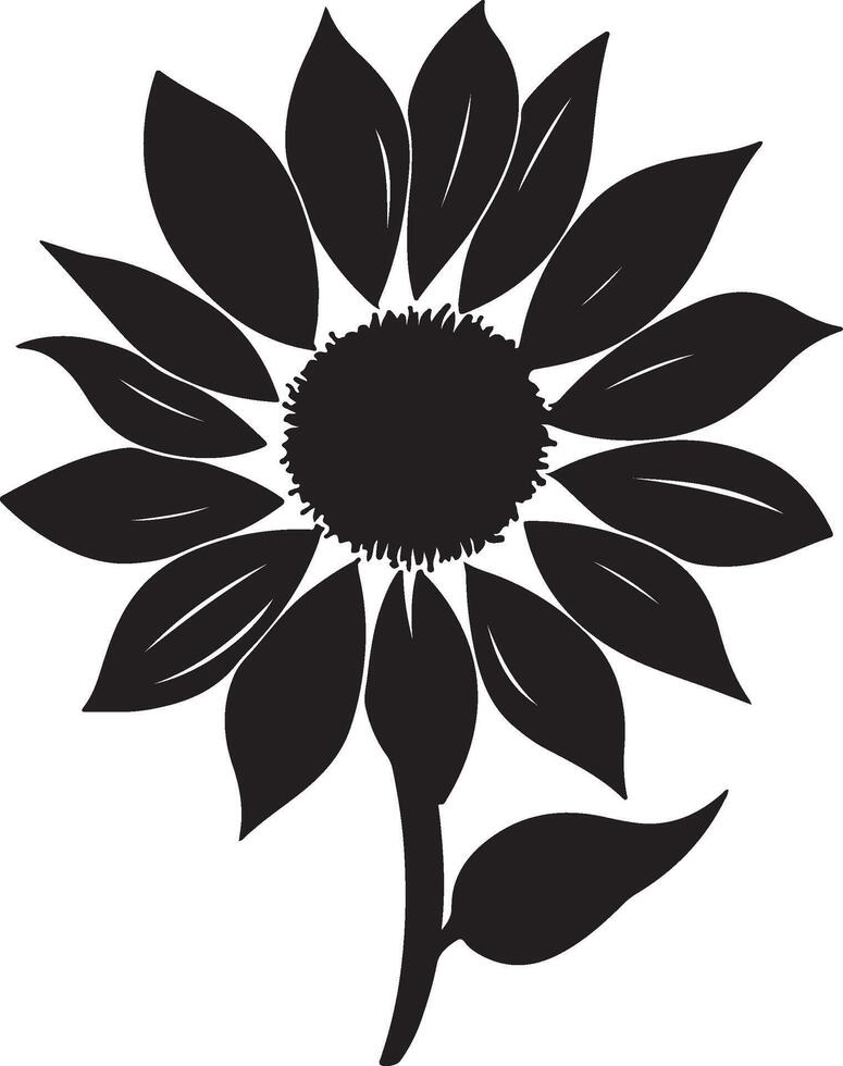 Sonnenblume Silhouette Vektor Illustration Weiß Hintergrund