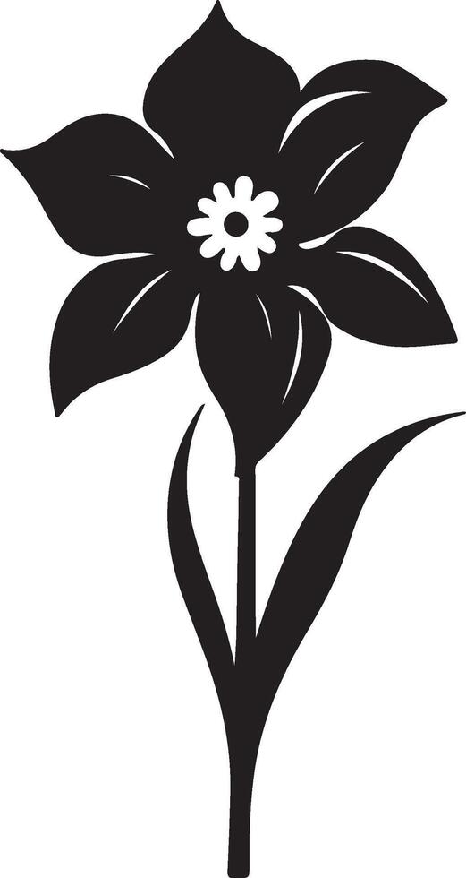 Narzisse Blume Silhouette Vektor Illustration Weiß Hintergrund