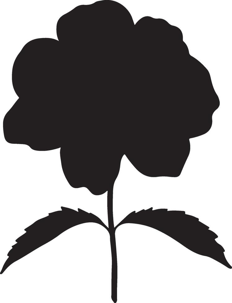 Hortensie Blume Silhouette Vektor Illustration Weiß Hintergrund