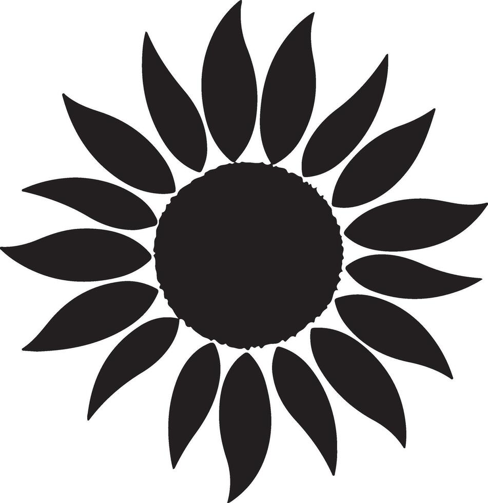 Sonnenblume Silhouette Vektor Illustration Weiß Hintergrund