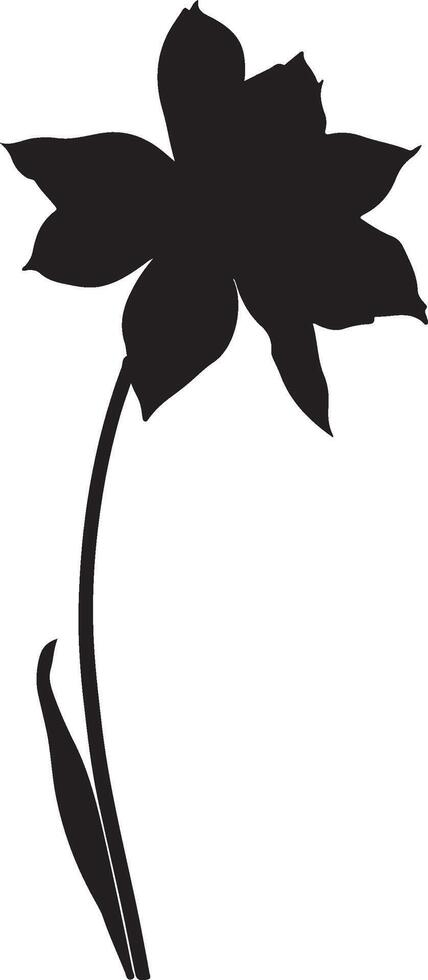 Narzisse Blume Silhouette Vektor Illustration Weiß Hintergrund