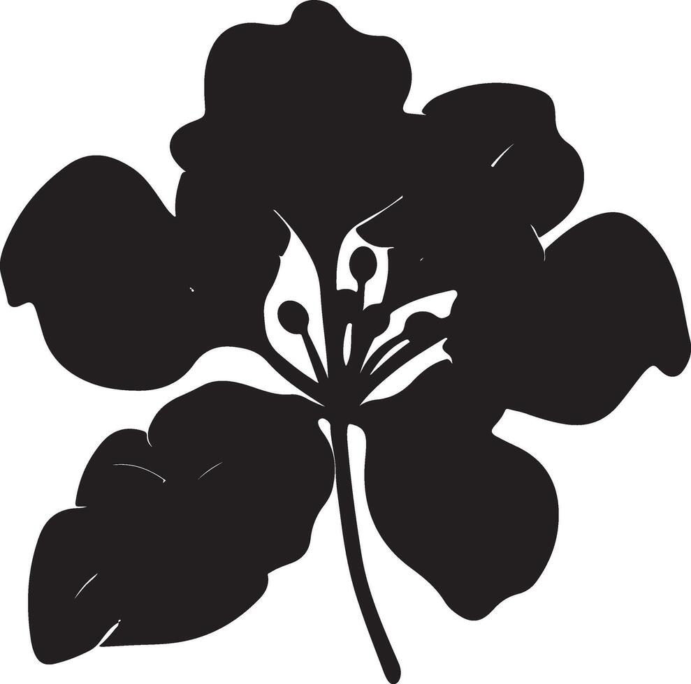 Hortensie Blume Silhouette Vektor Illustration Weiß Hintergrund