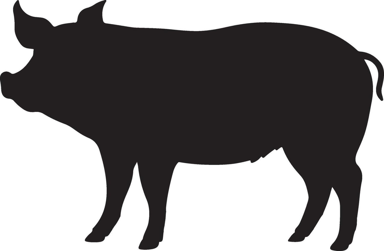 Schwein Silhouette Vektor Illustration Weiß Hintergrund