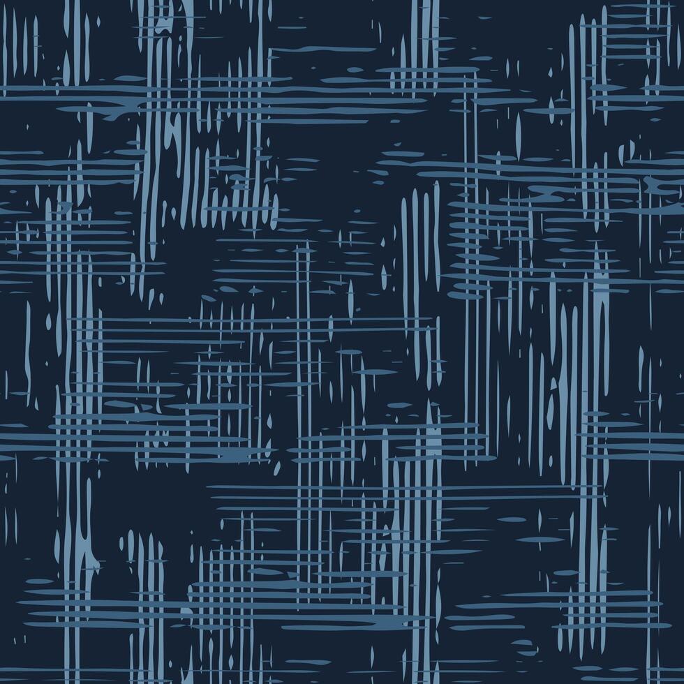 Blau Grunge abstrakt Textur mit dünn criss gekreuzt Linien. nahtlos Muster. vektor