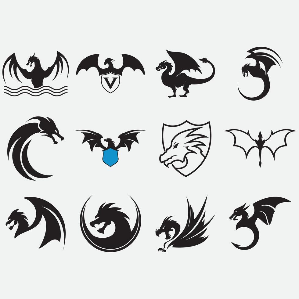 Sammlung von Drachen Logos vektor