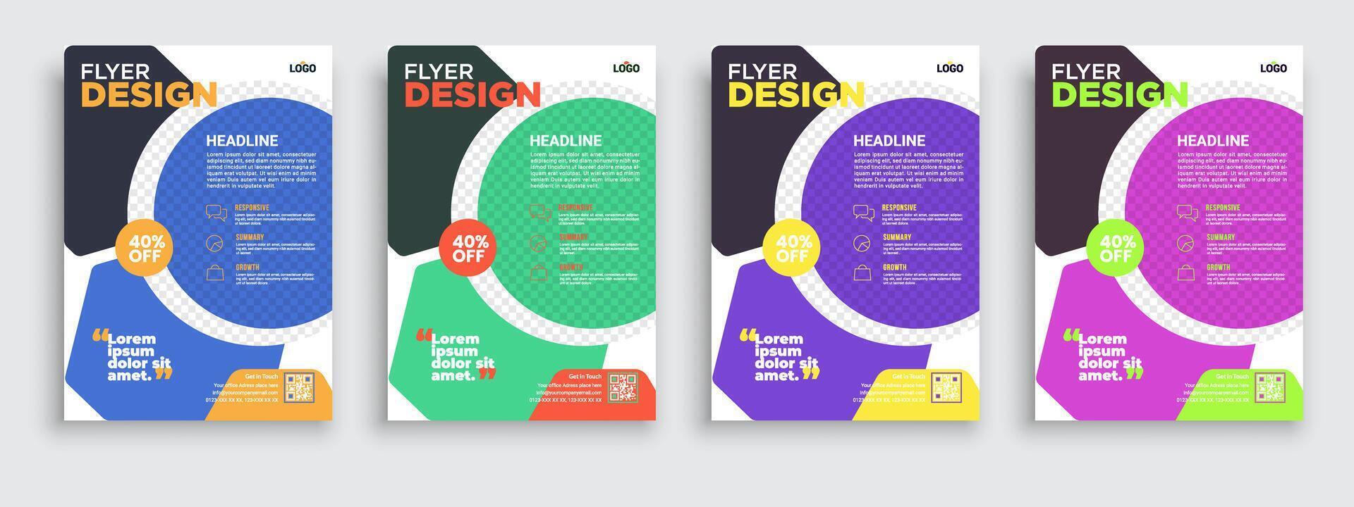 Corporate Business Flyer Poster Broschüre Broschüre Cover Design Design Hintergrund, zweifarbiges Schema, Vektor-Vorlage in a4 Größe - Vektor