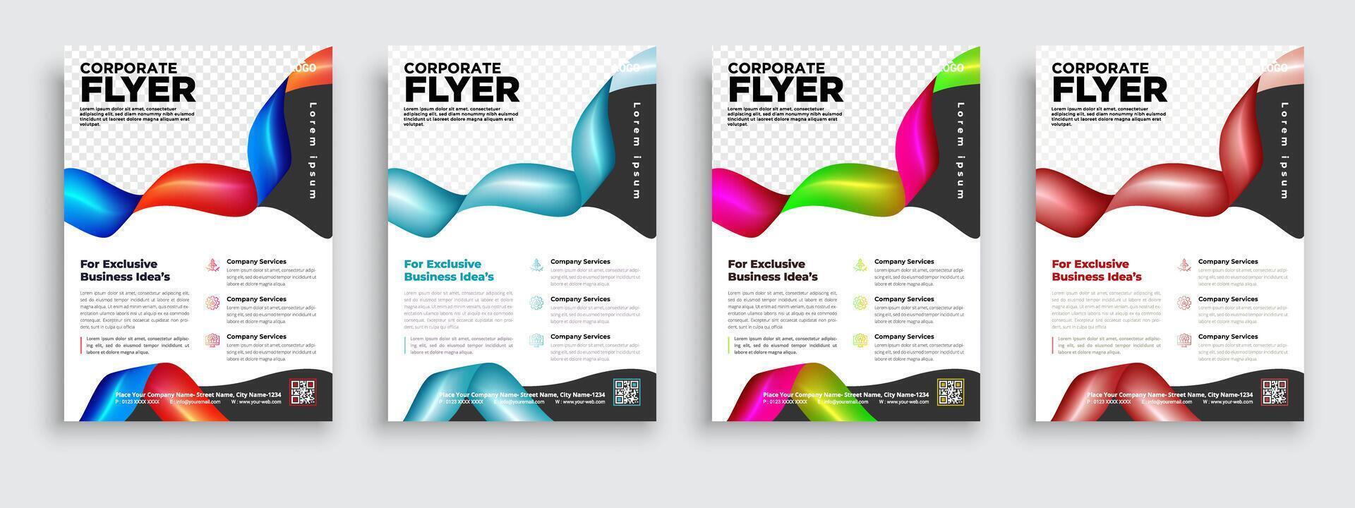 Corporate Business Flyer Poster Broschüre Broschüre Cover Design Design Hintergrund, zweifarbiges Schema, Vektor-Vorlage in a4 Größe - Vektor