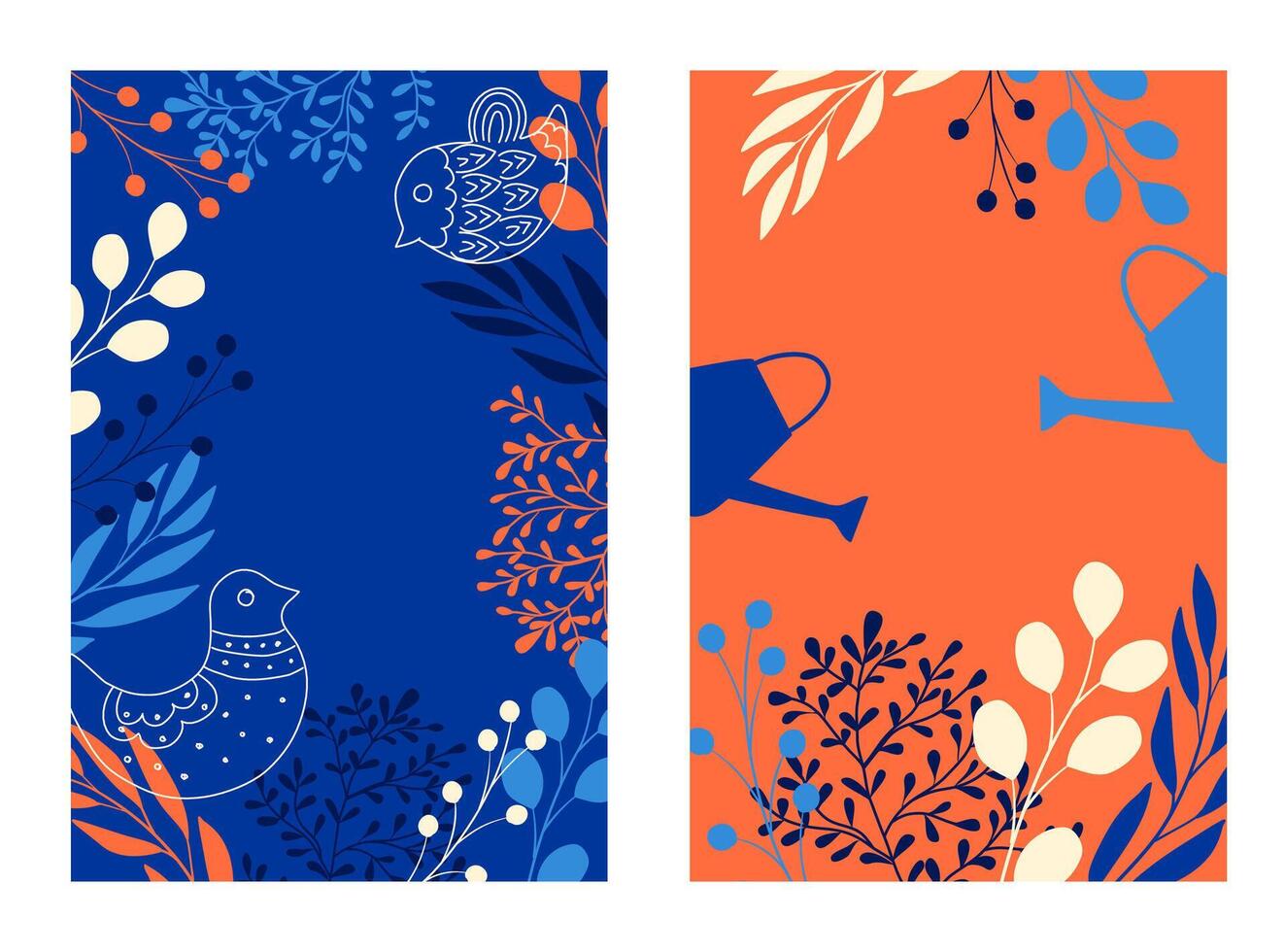 Vektor einstellen von beschwingt Hand gezeichnet Blumen- abstrakt Hintergründe mit Negativ Raum - - Banner, Poster, Startseite Design Vorlagen