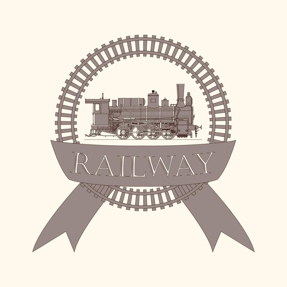 Jahrgang Etikette Logo mit retro Lokomotive Zug vektor