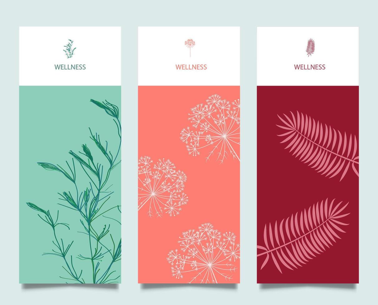 branding Verpackung Natur Hintergrund Vorlage, Logo Banner Gutschein, Frühling Sommer- Vektor Illustration