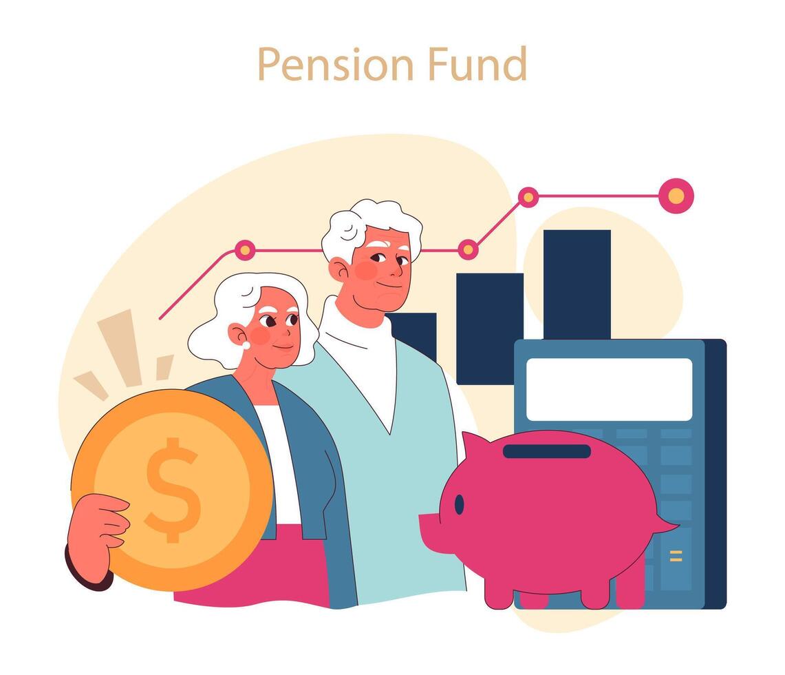 pension fond begrepp. vektor