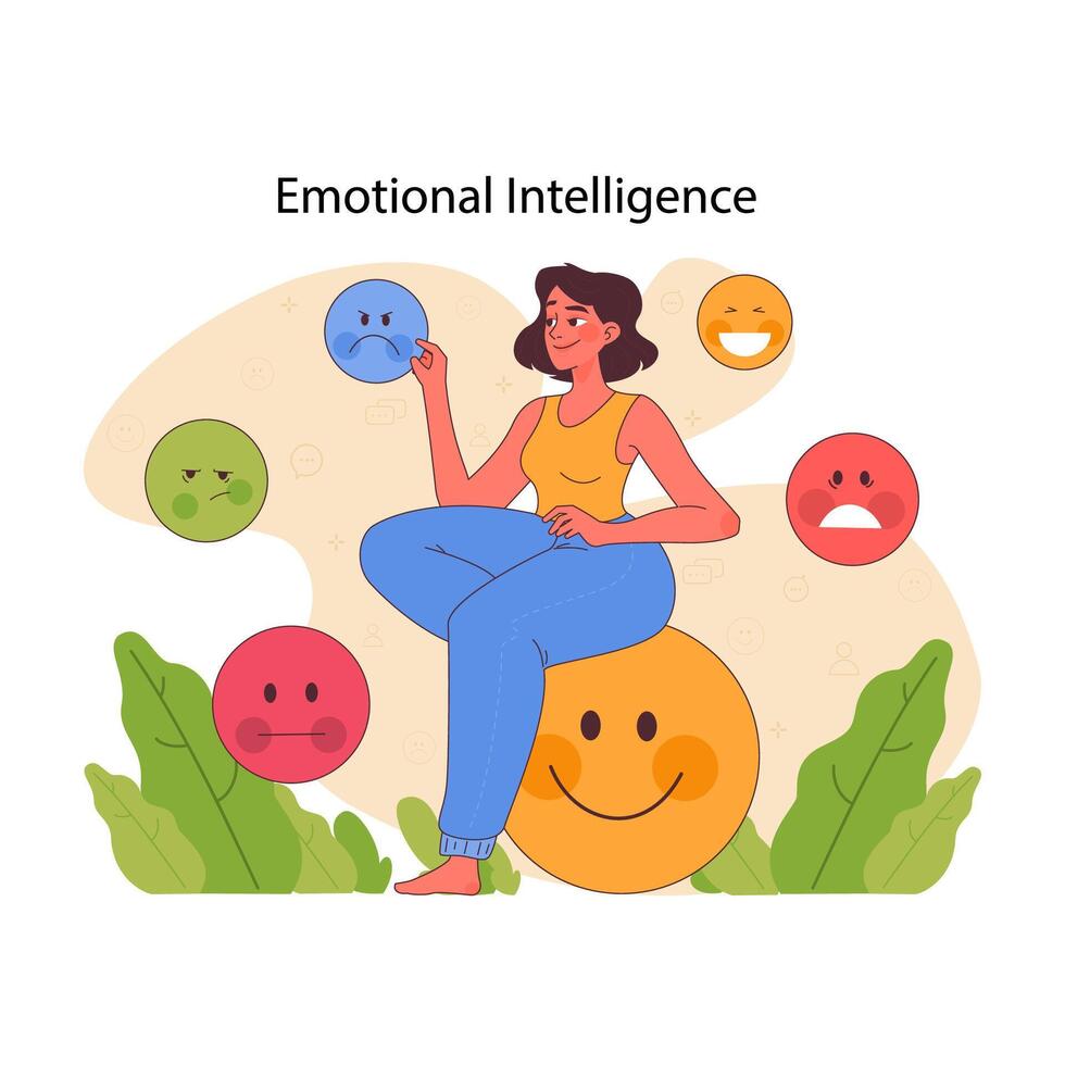 emotionell intelligens begrepp. platt vektor illustration