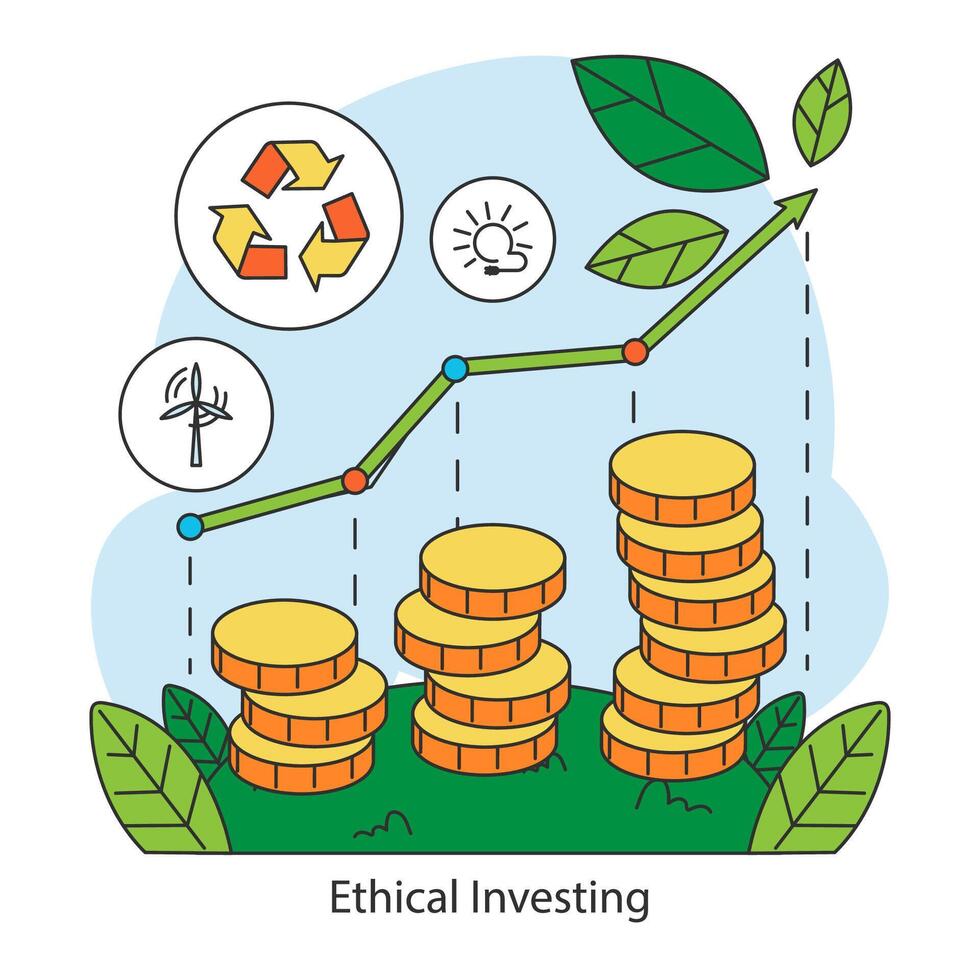 ethisch investieren Konzept. eben Vektor Illustration.