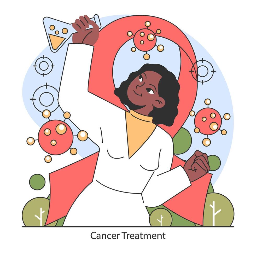 cancer behandling begrepp. . platt vektor illustration.