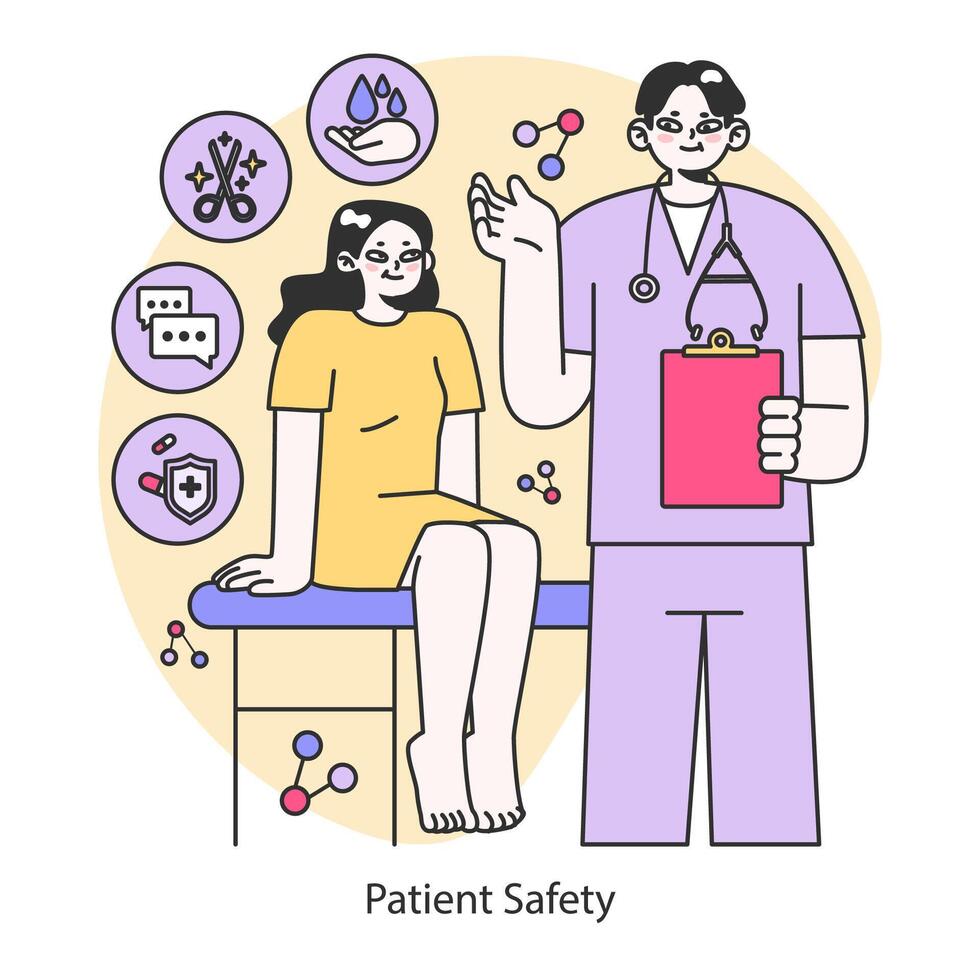 patient säkerhet begrepp. platt vektor illustration.