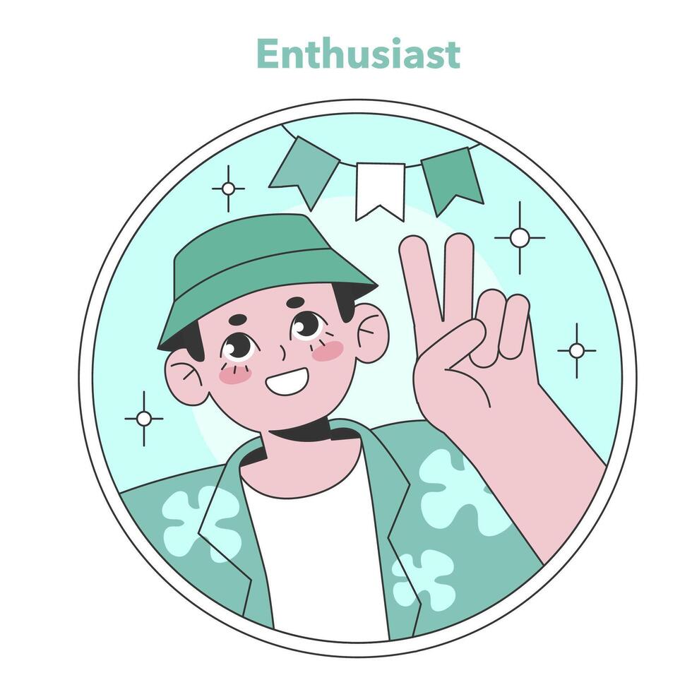 enneagram entusiast typ illustration. platt vektor illustration