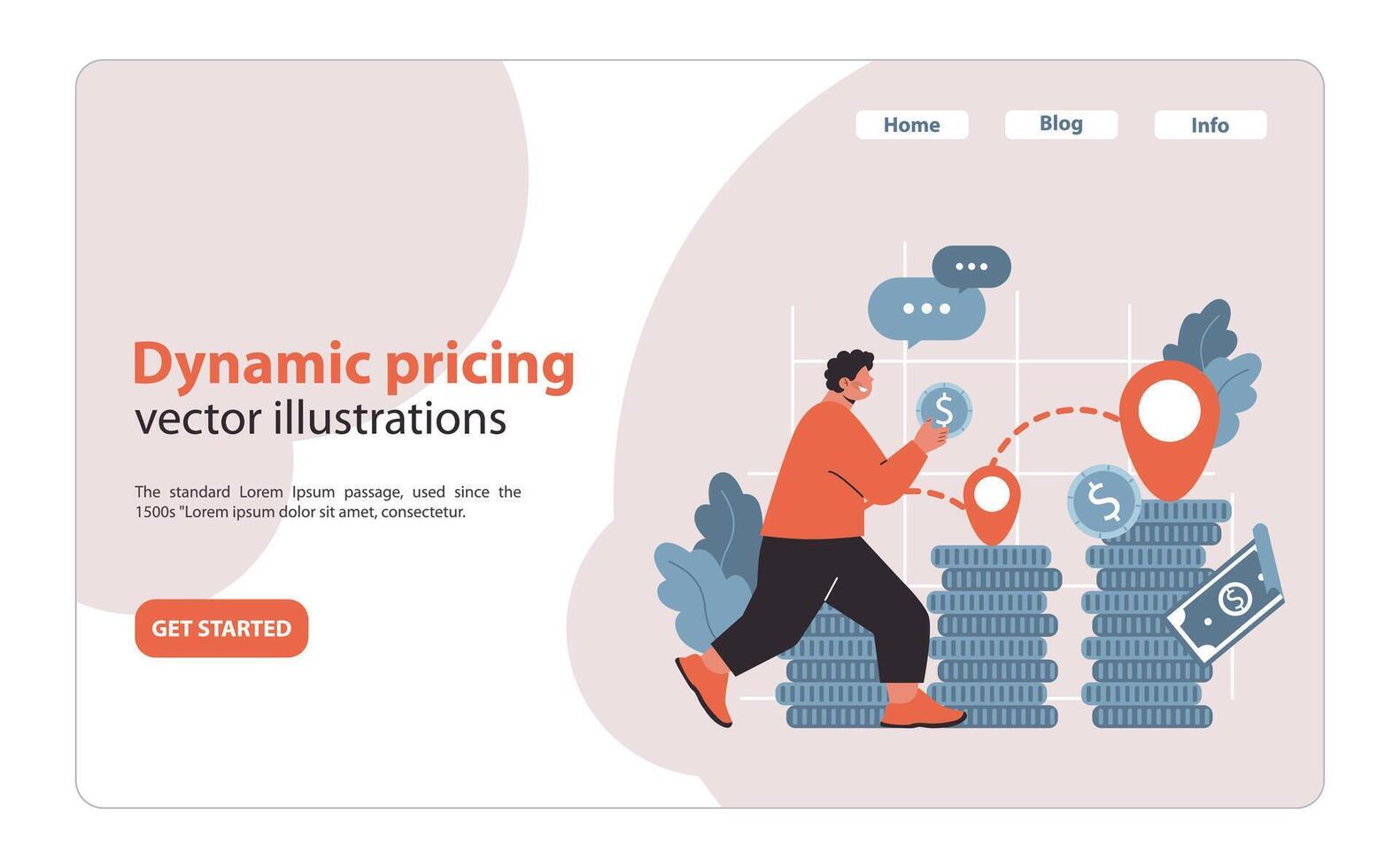 dynamisch Preisgestaltung Strategie. ein agil Ansatz zu Preisgestaltung basierend auf Markt Nachfrage und Kosten Analyse. vektor