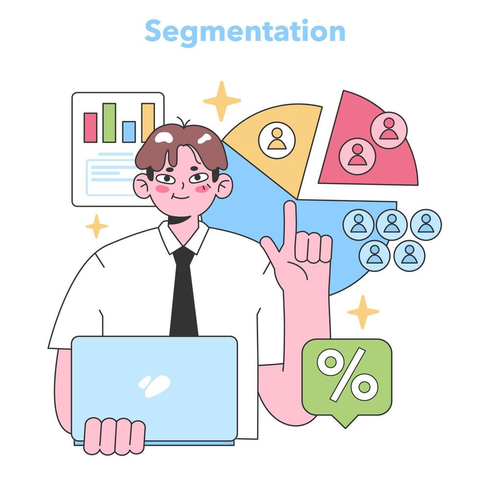 segmentering strategi begrepp. platt vektor illustration.
