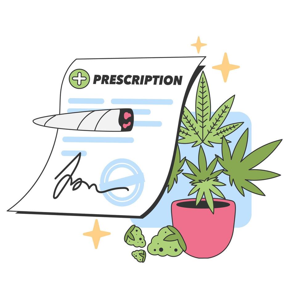 cannabis recept tema. platt vektor illustration