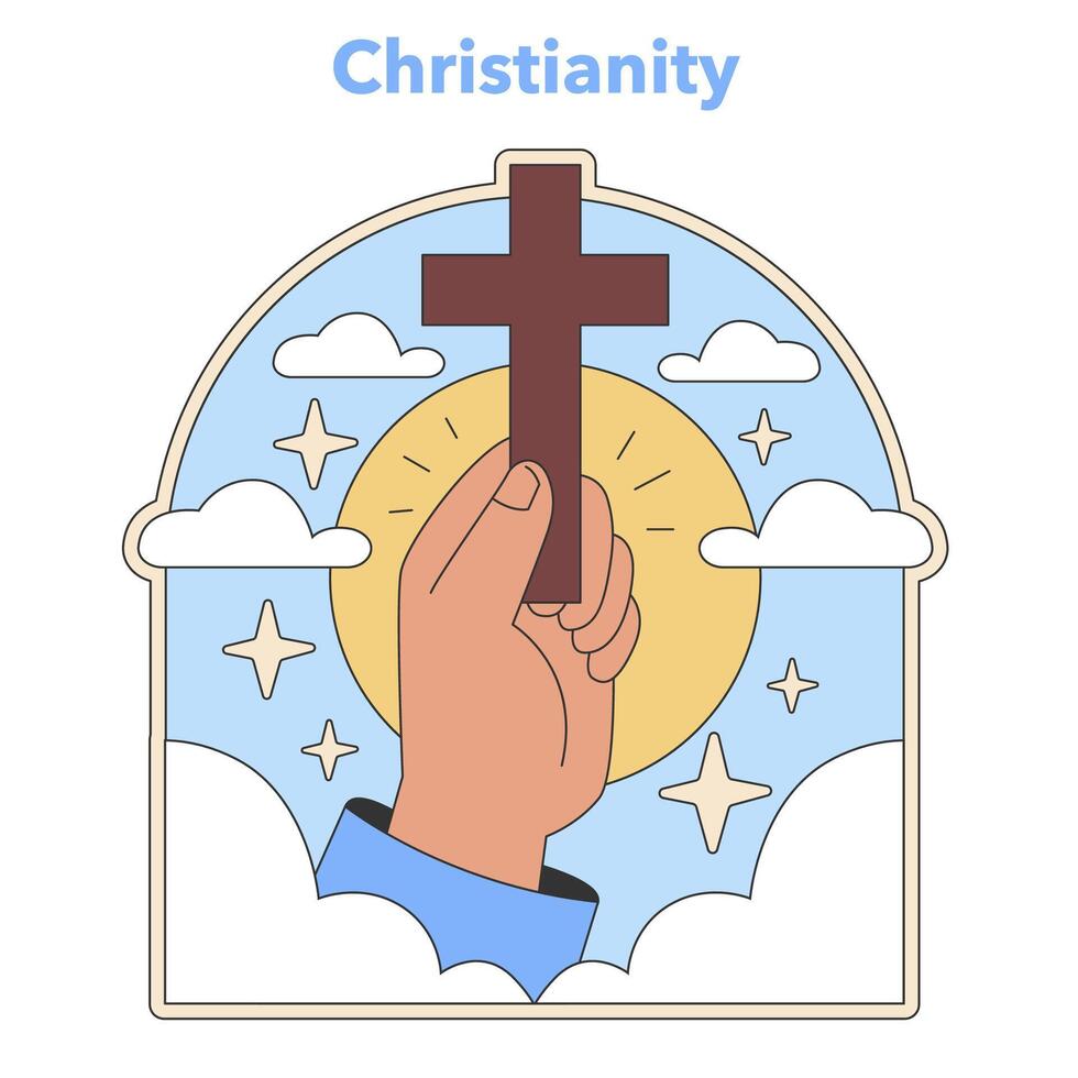 Christentum Emblem. eben Vektor Illustration.