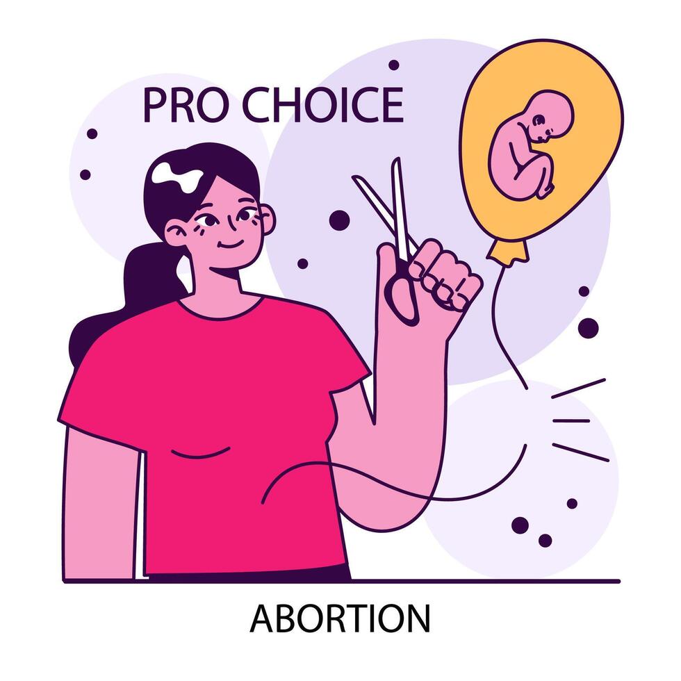 Abtreibung. Schwangerschaft Beendigung. reproduktiv Gesundheit Entscheidungen. Mutter vektor