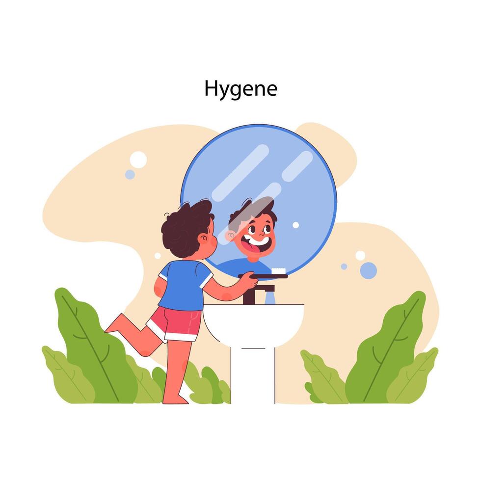 Täglich Hygiene Routine Konzept. eben Vektor Illustration