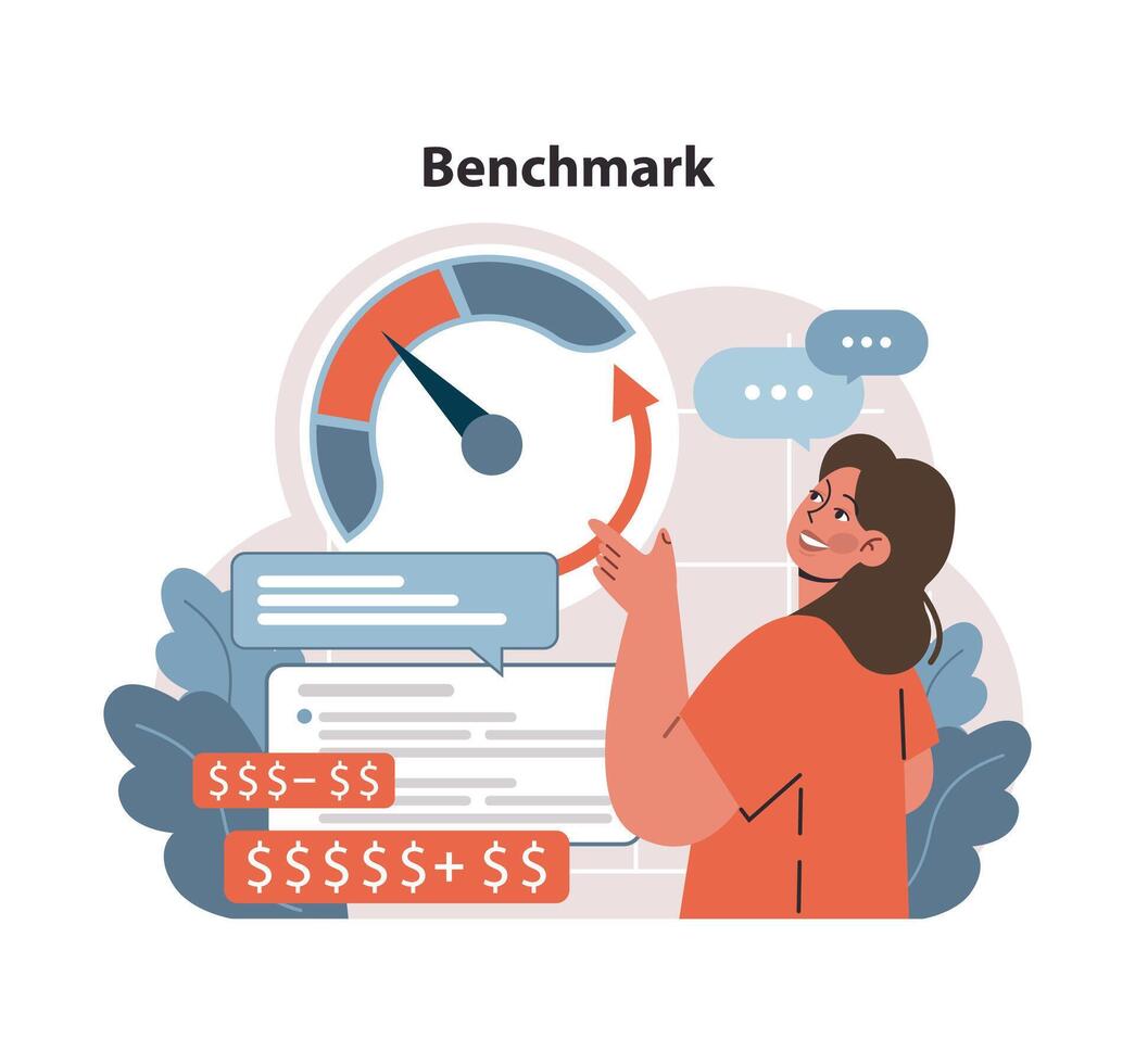 Benchmark Konzept. eben Vektor Illustration