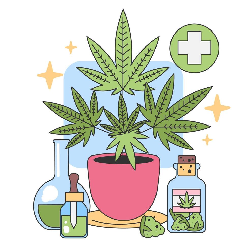 medizinisch Cannabis Konzept. eben Vektor Illustration
