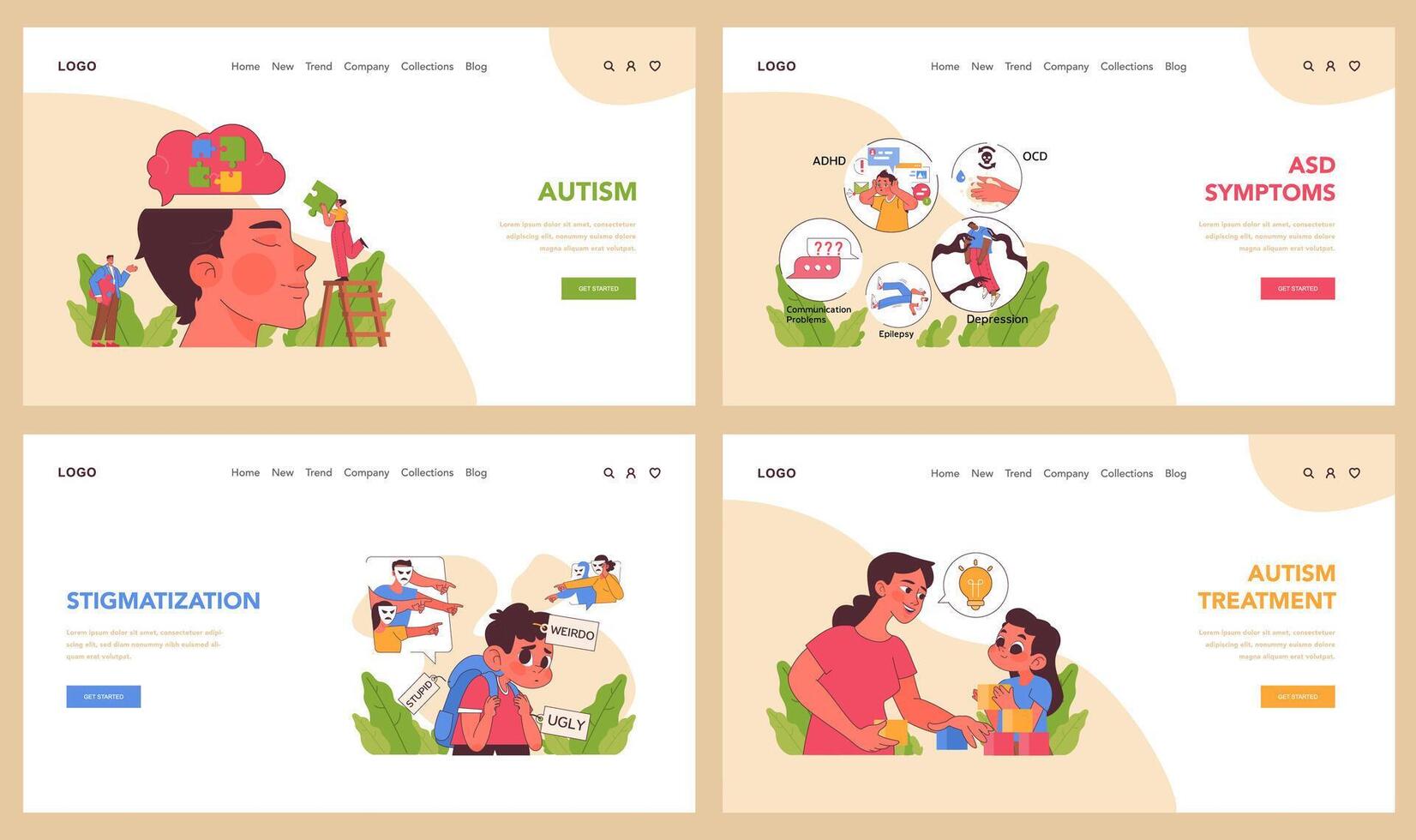 autism medvetenhet begrepp. platt vektor illustration