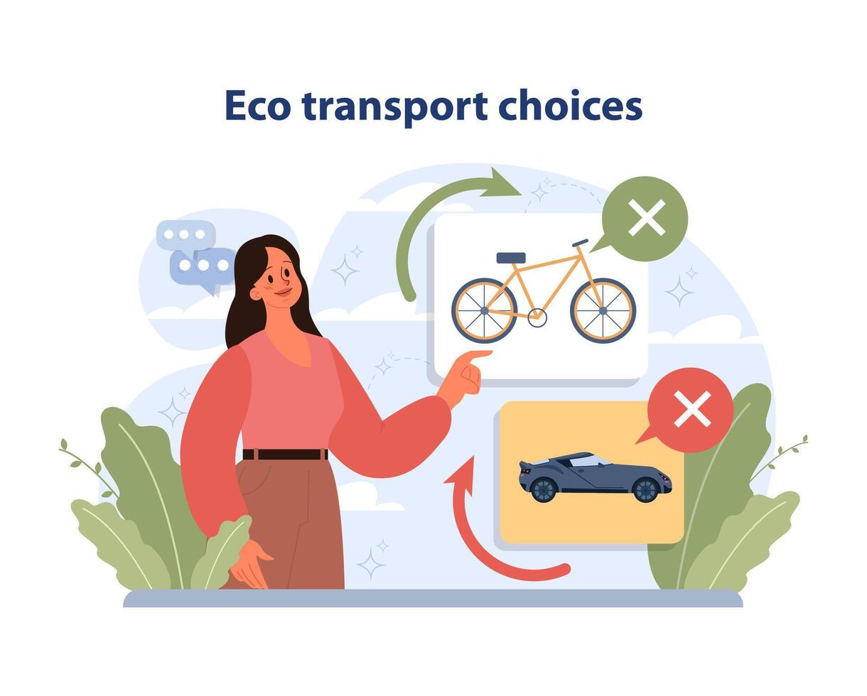 eco transport val begrepp. platt vektor illustration