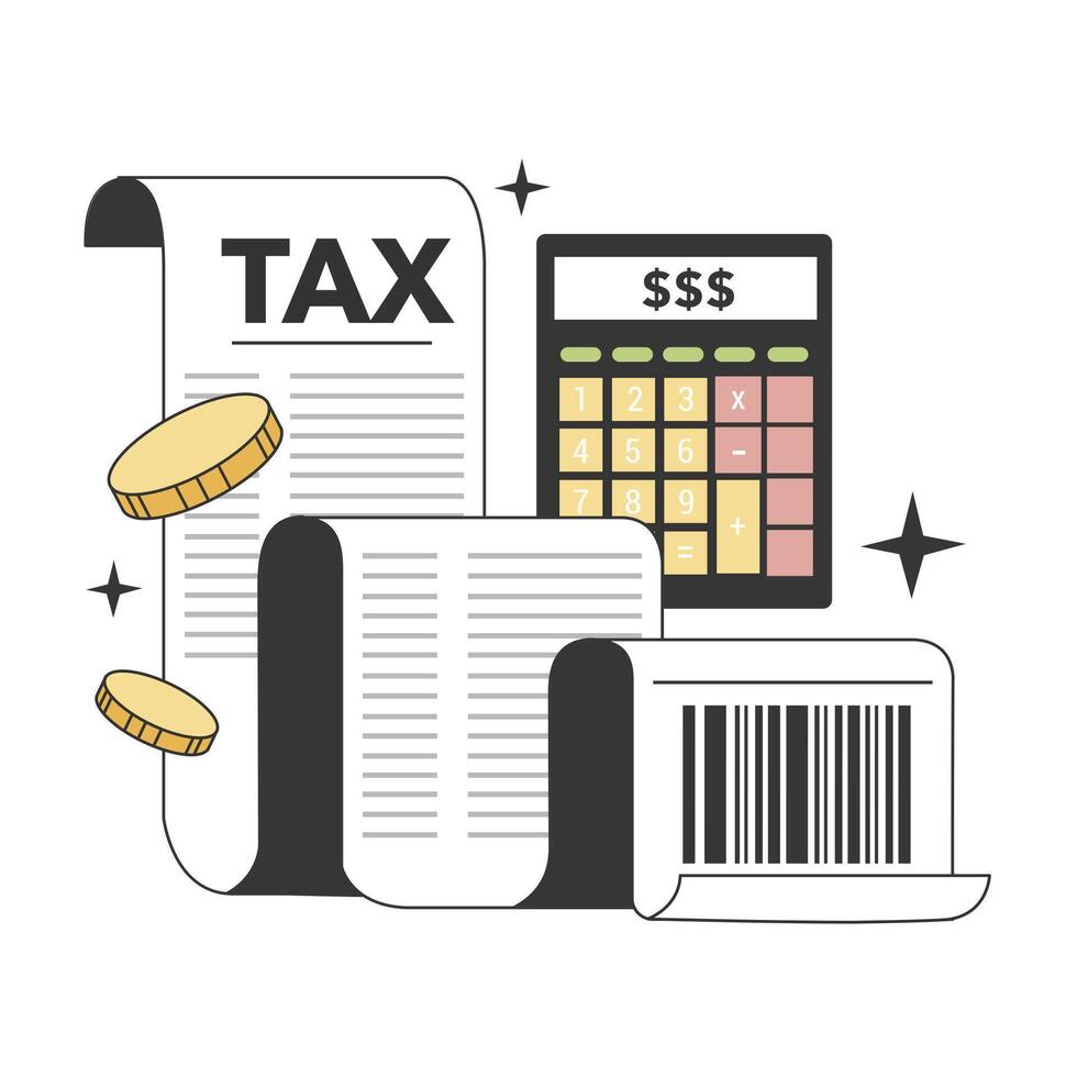 finanziell Alphabetisierung im Steuern und Gebühren bezahlen. finanziell Aufladung, vektor