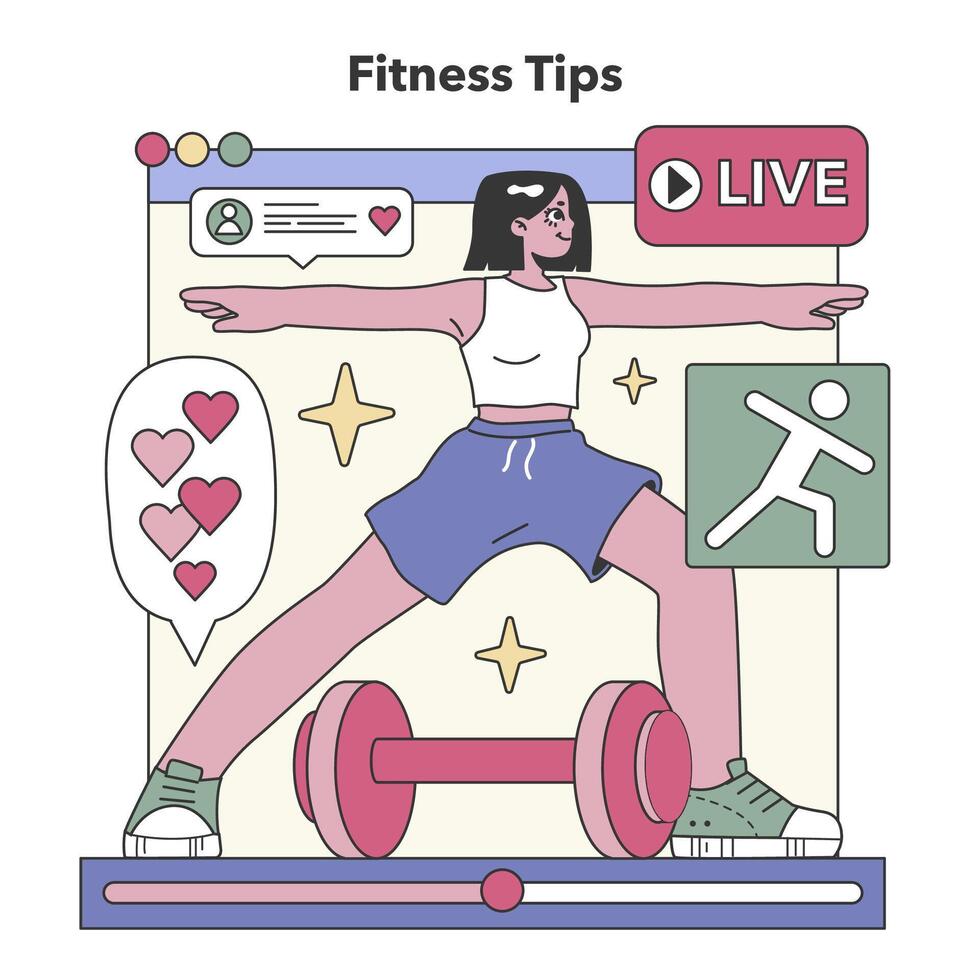 Fitness Tipps Thema. eben Vektor Illustration