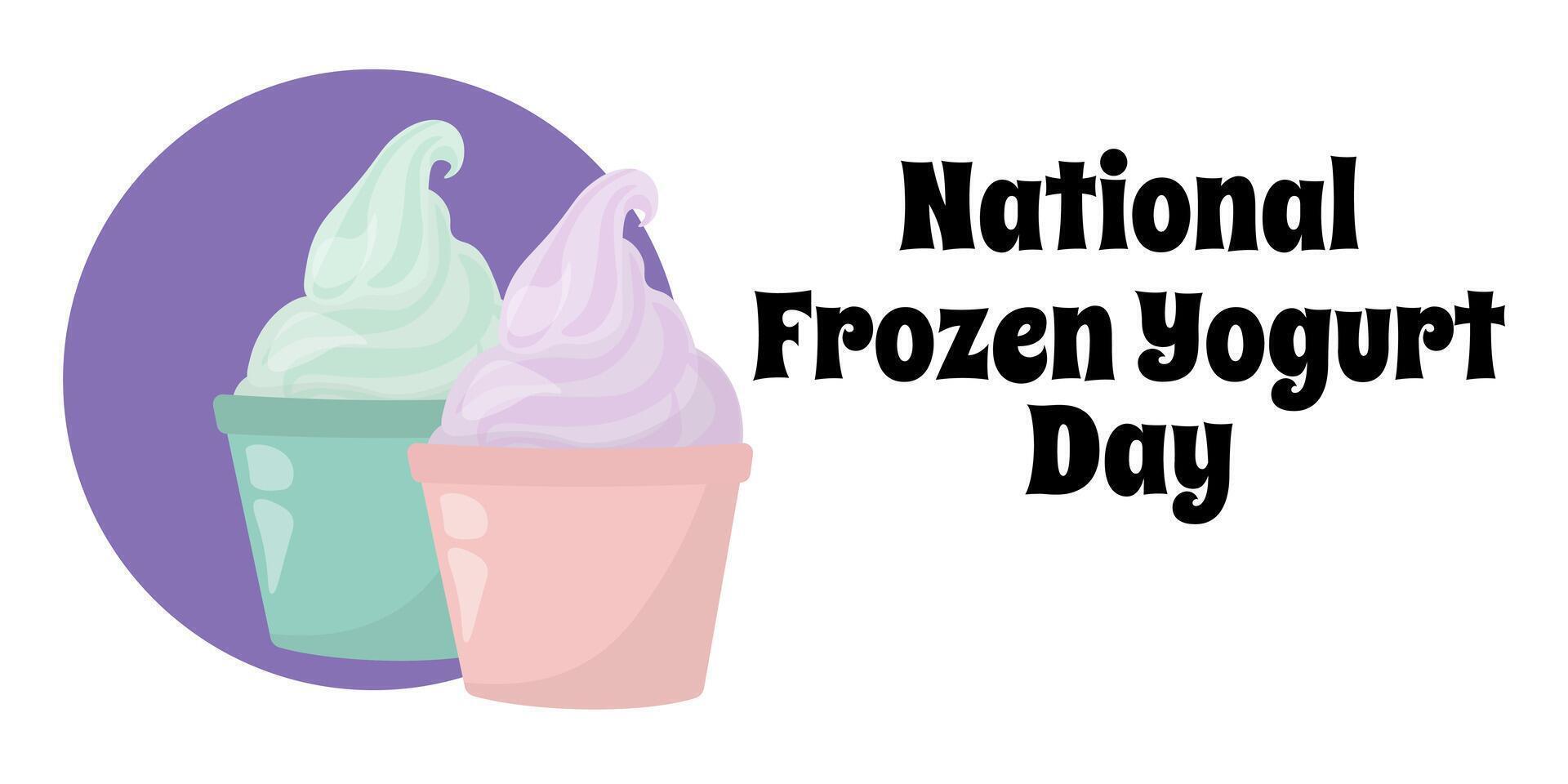 National gefroren Joghurt Tag, Essen Poster oder horizontal Banner Design Idee vektor