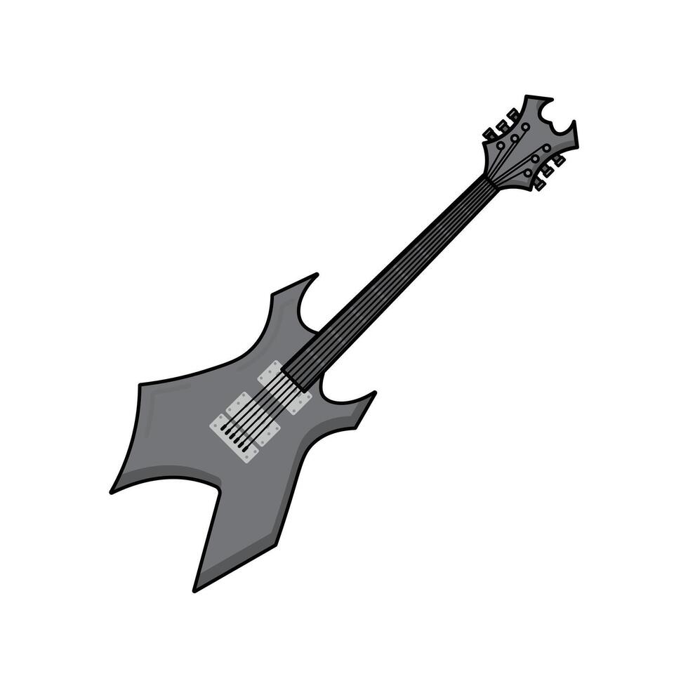 gitarr illustration ikon tecknad serie stil design isolerat vit bakgrund vektor