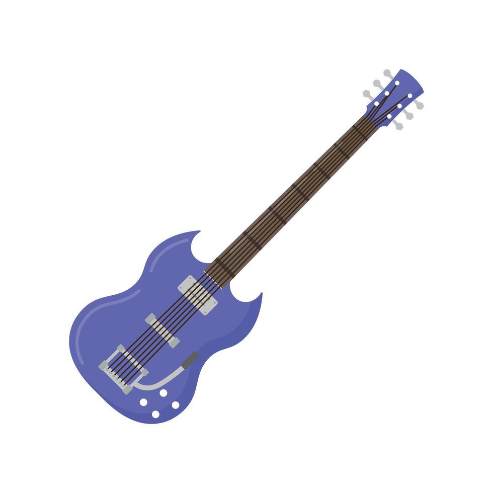 gitarr illustration ikon platt design stil design isolerat vit bakgrund vektor