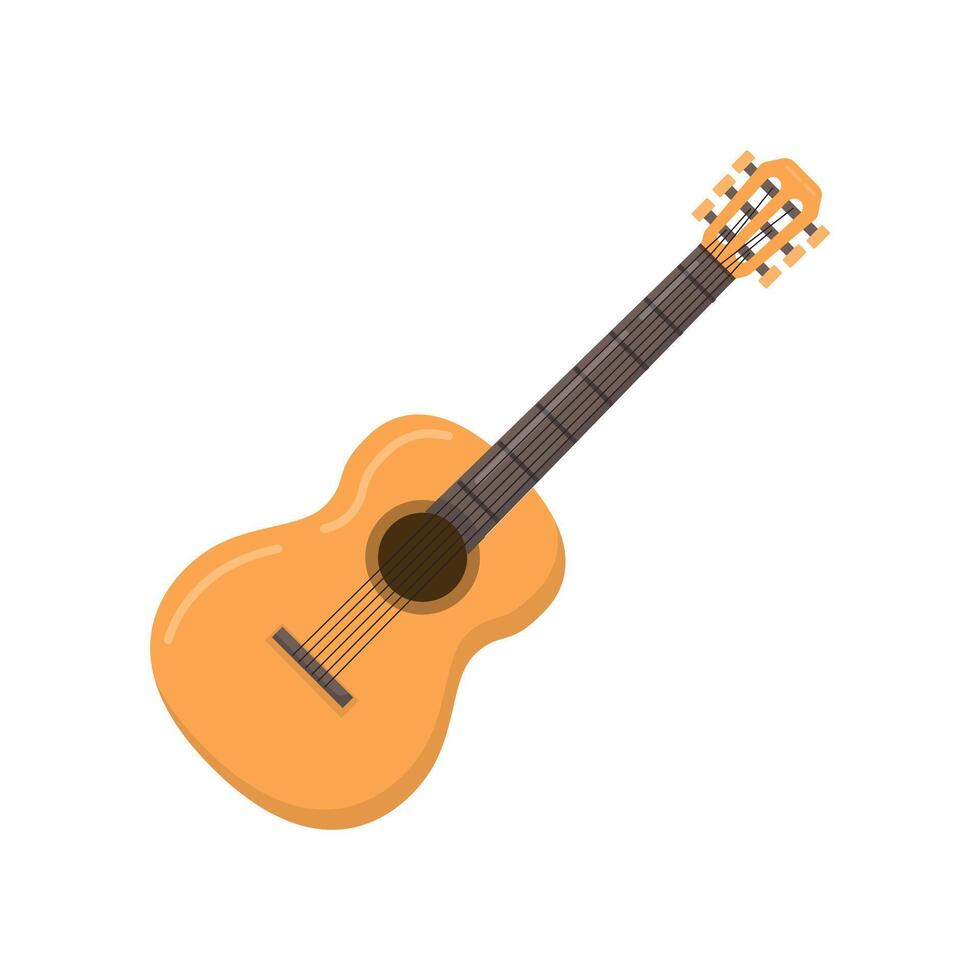 Gitarre Illustration Symbol eben Design Stil Design isoliert Weiß Hintergrund vektor