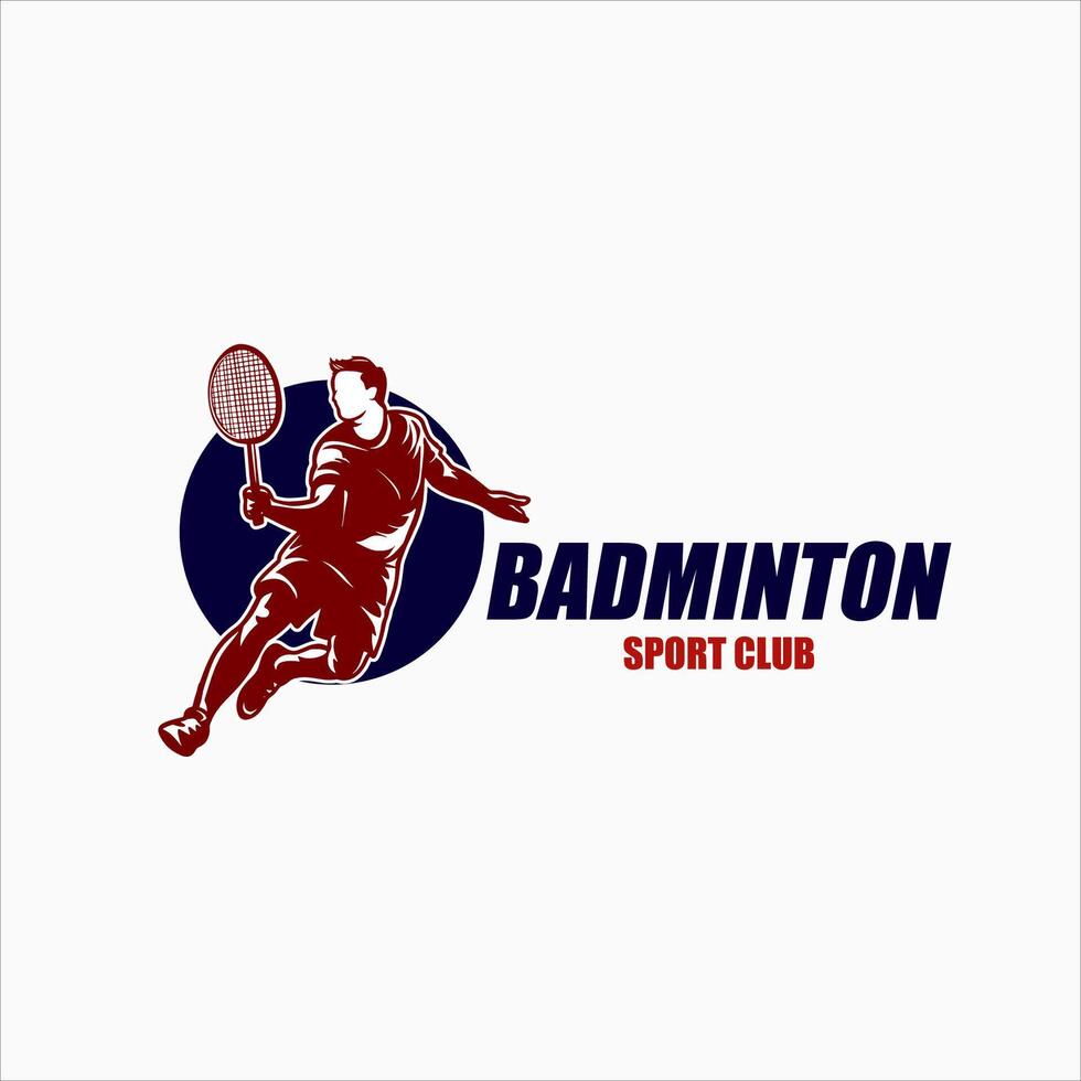 hoppa smash badminton silhuett logotyp design vektor