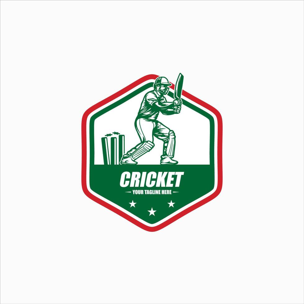 cricket sport logotyp mall design vektor