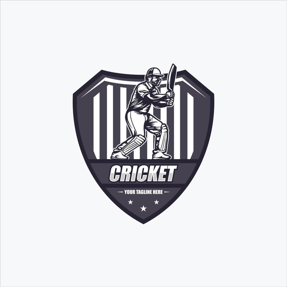 cricket spelare logotyp design inspiration vektor