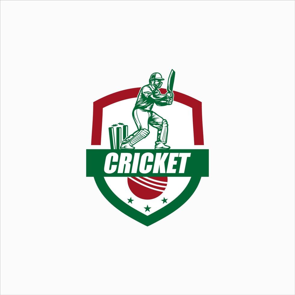 Cricket-Sport-Logo-Template-Design vektor