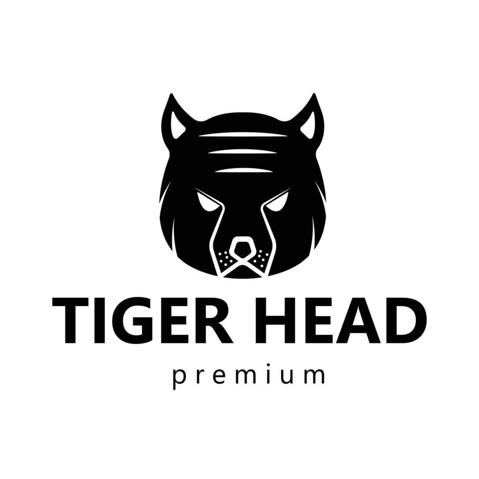 enkel begrepp tiger huvud logotyp design för företag och företag vektor