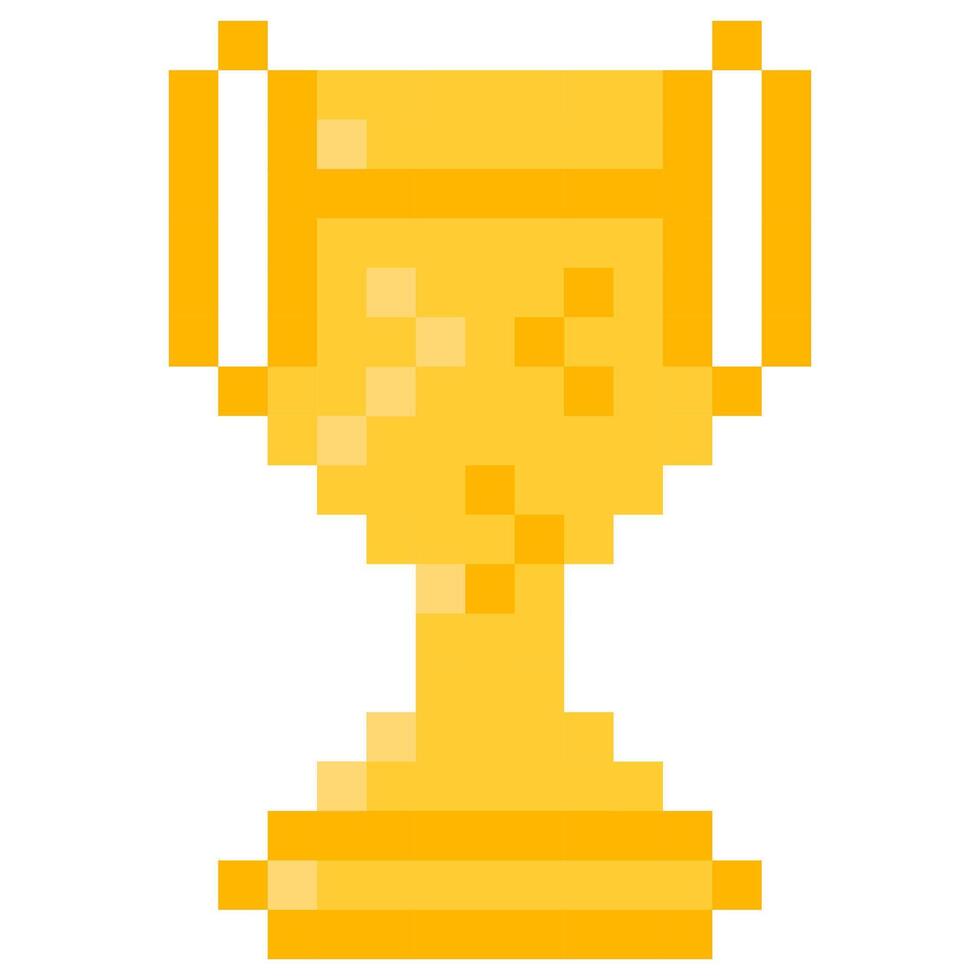 Gewinner Tasse zum 8 Bit Spiele. Vektor Symbol im Pixel Kunst Stil