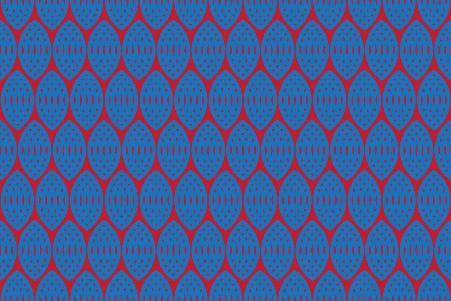 illustration, mönster av blå rugby form på röd bakgrund. vektor