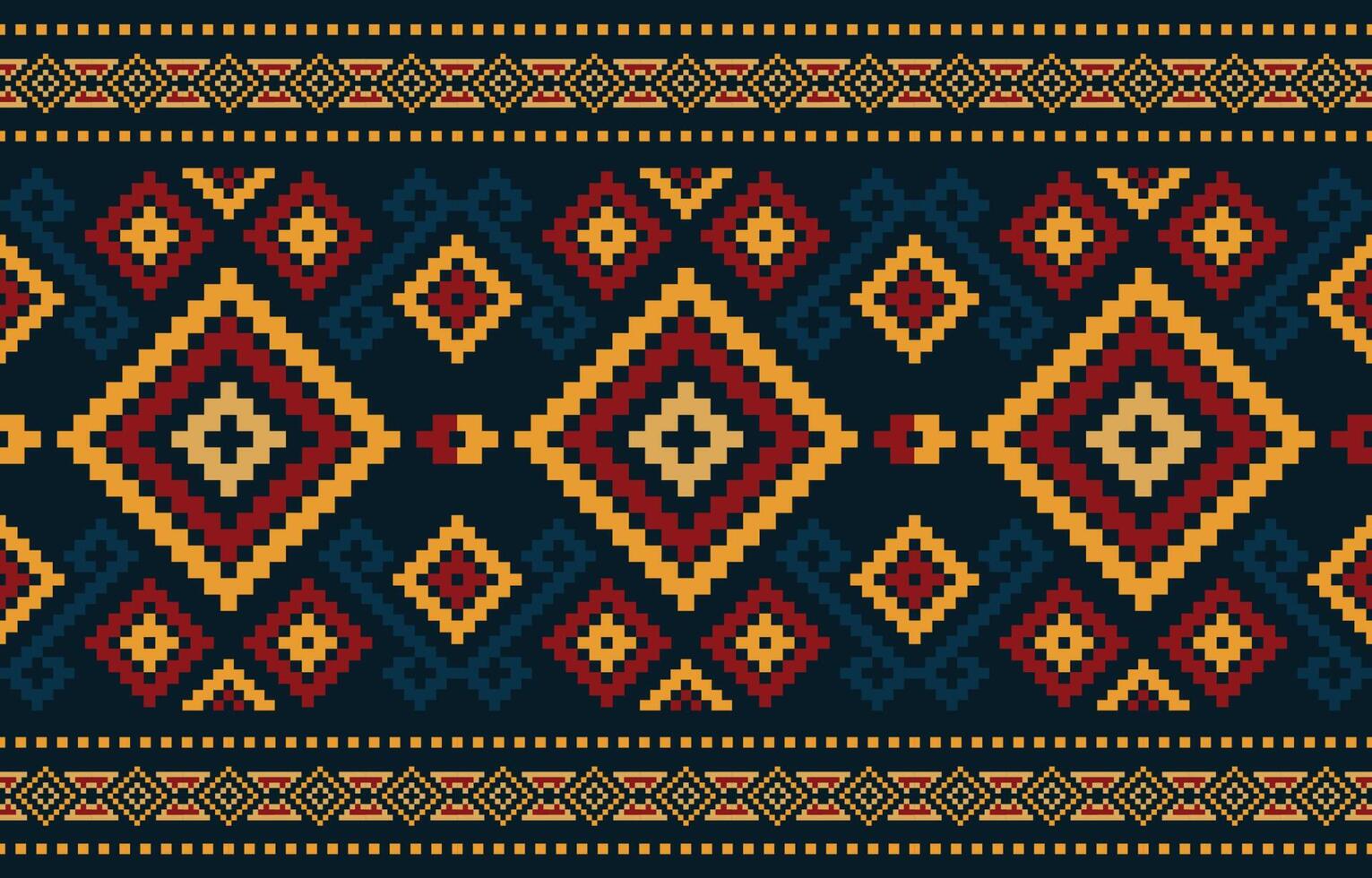 geometrisch Pixel Stoff Muster. Plaid Muster, abstrakt, Vektor, Illustration.Design zum Sari, Patola, Sari, Dupatta, kariert, Ikat, Textur, Kleidung, Verpackung, Dekoration, Teppich. vektor