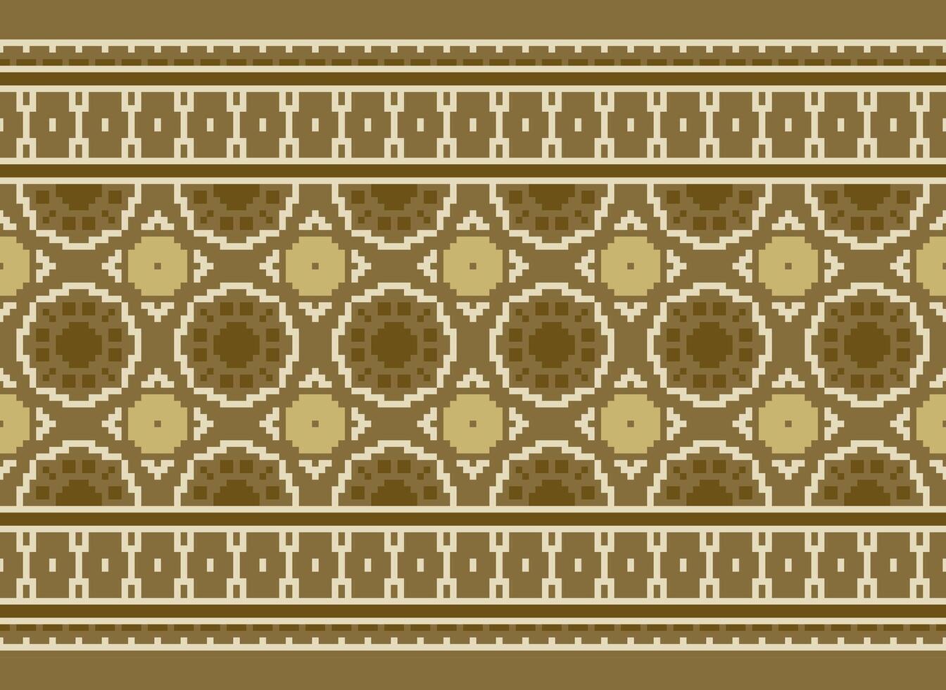 ethnisch geometrisch nahtlos Stoff Muster Kreuz Stich. Ikat Stickerei orientalisch Pixel Muster Sahne Hintergrund. abstrakt, vektor, illustration. Textur, Kreuz Stich, Schal, Dekoration, Motive, Tapete. vektor