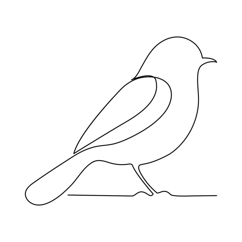 kontinuierlich Single Linie Zeichnung von Vogel fliegend Kunst einer Linie Vektor illustriert Design.