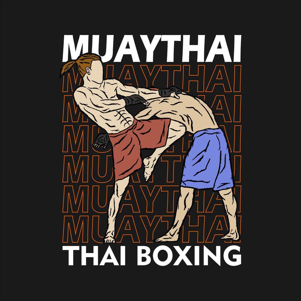 muay thai illustration ikon vektor