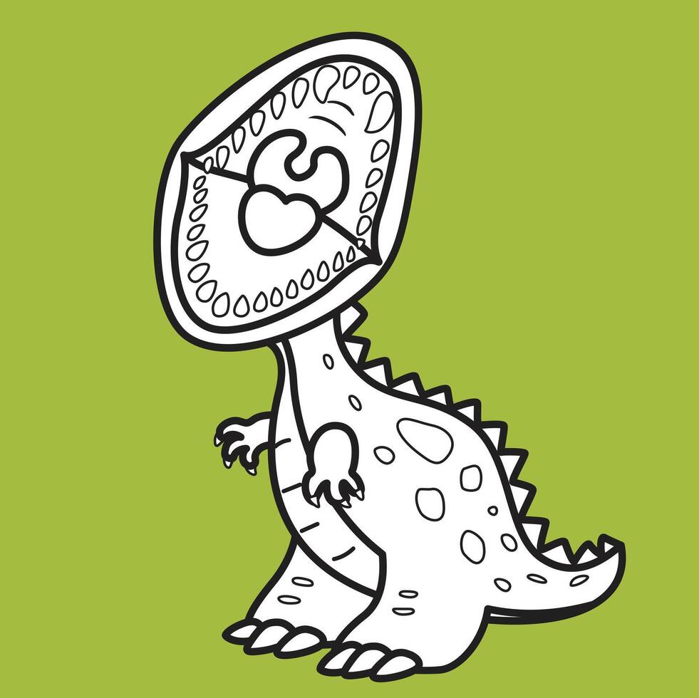 süß Tier Dinosaurier Tryannosaurus T-Rex wild Karikatur Digital Briefmarke Gliederung vektor