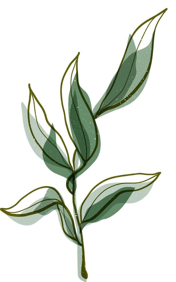 Vektor Hand gezeichnet bunt Olive Ast Illustration mit retro Risograph bewirken und Spritzen Textur.die Konzept von Mittelmeer Lebensmittel. Italienisch griechisch Pflanze isoliert auf Weiß Hintergrund.