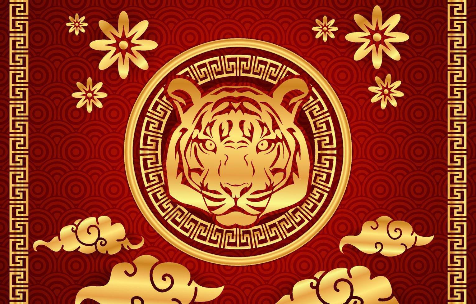 år för tigern kinesiskt nyår vektor